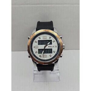 Relic Barrett ZR12186 Analog Digital Rose Bezel Quartz Mens Watch New Battery